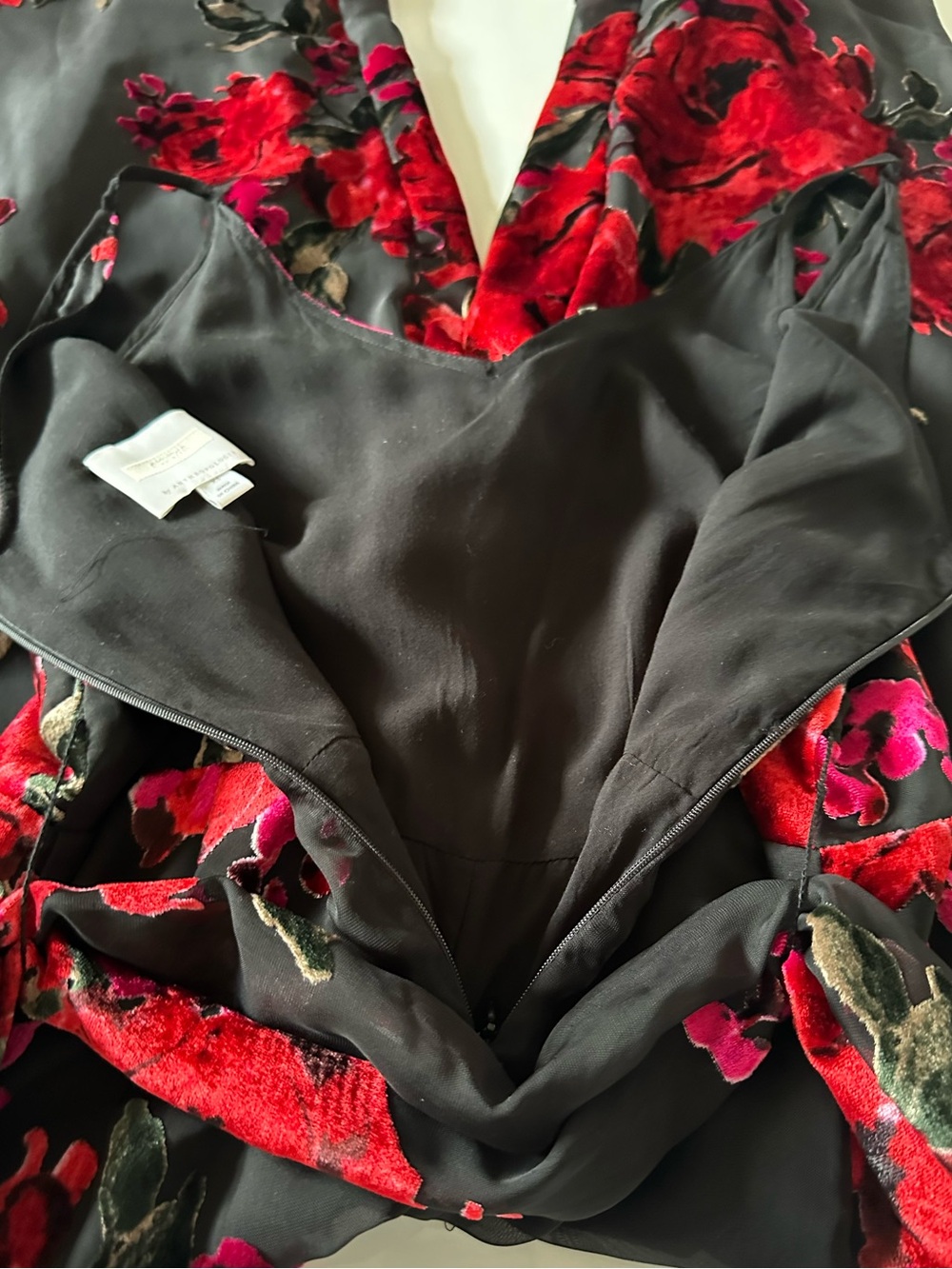 Anthropologie Etti TWA Black Burnout Velvet Floral Cropped Wide Leg Jumpsuit XS - Picture 9 of 16